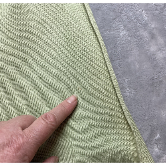 Eileen Fisher Cardigan Sweater Womens M Pear Green Silk Blend Open Cascade Front - Picture 9 of 9